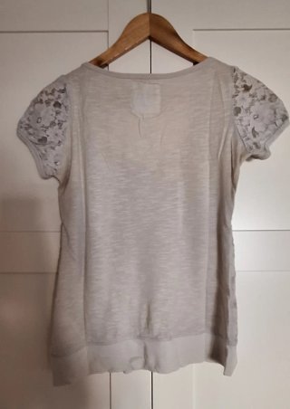 Camiseta H&M encaje gris Talla XS