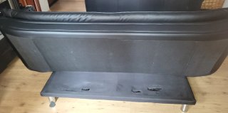 Sofá Cama Piel Negra 3 Plazas Clic-Clac