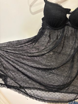 Camisón de encaje negro