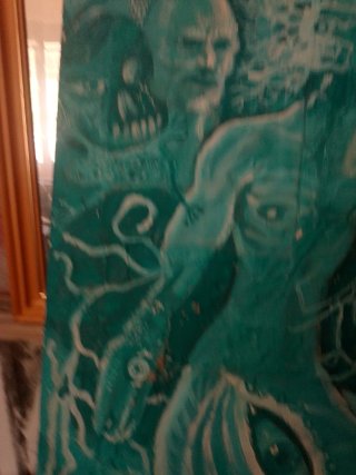 Cuadro Surrealista Teal y Blanco