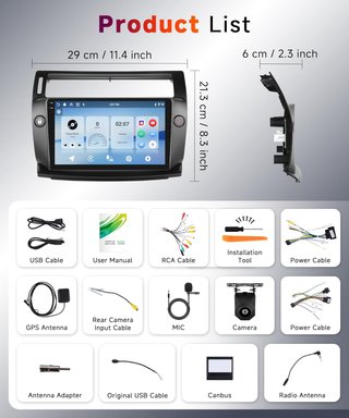 Carplay Radio Coche para Citroën C4 2004-2010