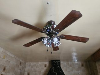 Lámpara Techo Ventilador Tiffany Cristal