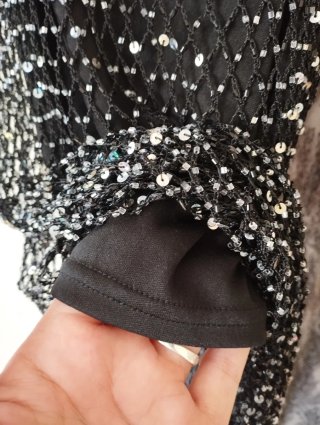 Falda larga viscosa y top fiesta lentejuelas