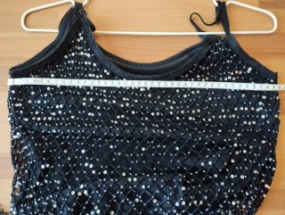 Falda larga viscosa y top fiesta lentejuelas