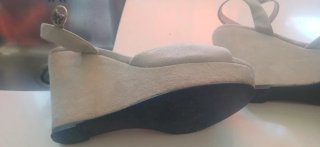Sandalias TOPSHOP beige tacón cuña