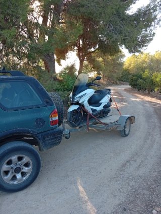 Transporte vehículos con remolque plataforma