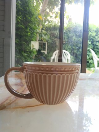 Taza Santa Clara Beige/Marrón Cerámica