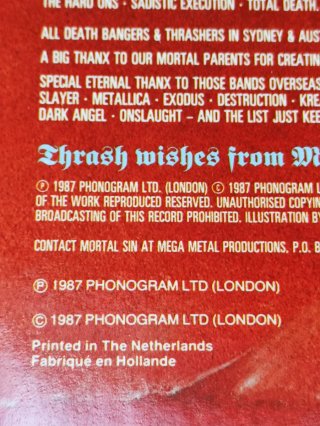 Mortal Sin - Mayhemic Destruction. Vinilo