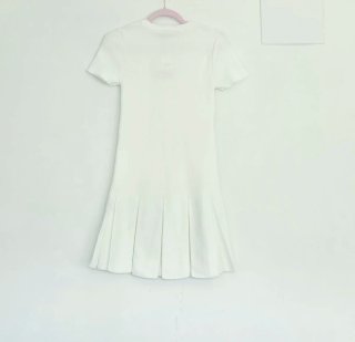 Vestido Zara punto tablas blanco