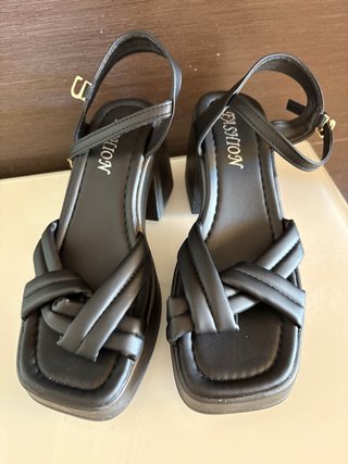 Sandalias tacón negras talla 38
