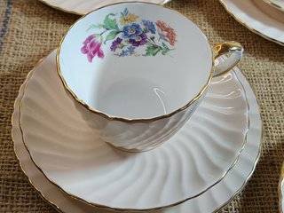 Aynsley 6 Trios Porcelana Inglesa Vintage