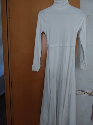 Vestido largo de punto blanco