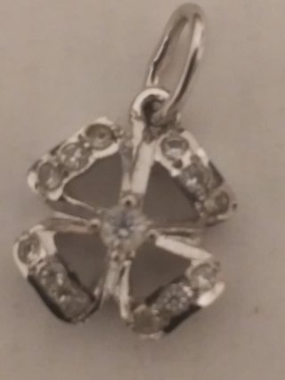 Colgante trébol 4 hojas circonitas de plata