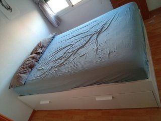 Cama Ikea con cajones blanca
