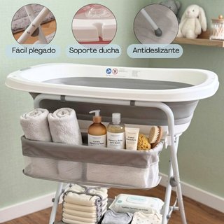 Bañera Plegable de Bebé con Soporte Antideslizante