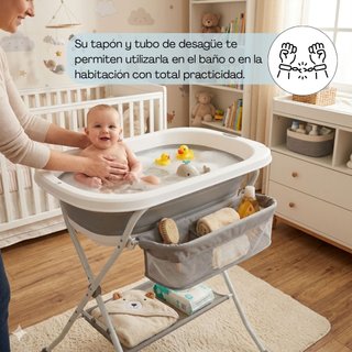 Bañera Plegable de Bebé con Soporte Antideslizante
