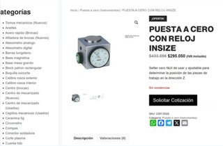insize 2397-25a calibrador de puesta a cero