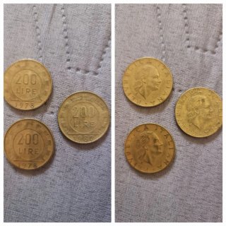 3 Monedas 200 Liras Italianas