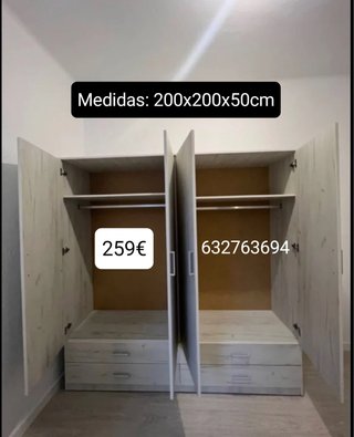 Armario de madera 200x200x50cm