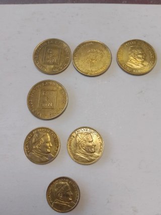 Lote 7 monedas Vaticano Juan Pablo II
