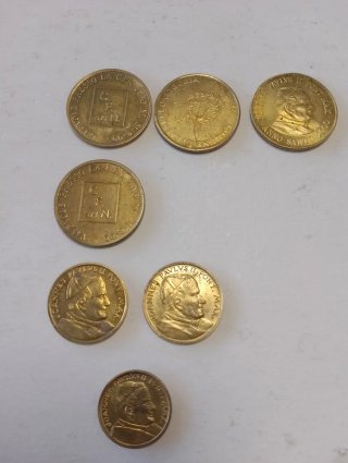 Lote 7 monedas Vaticano Juan Pablo II