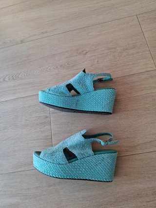 Sandalias cuña Pons Quintana Teal