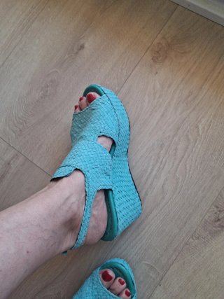 Sandalias cuña Pons Quintana Teal
