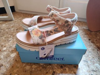 Sandalias Comfeet Talla 38 Beige Multicolor