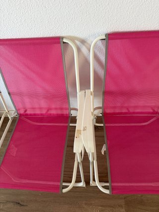 Sillas de camping plegables rosas
