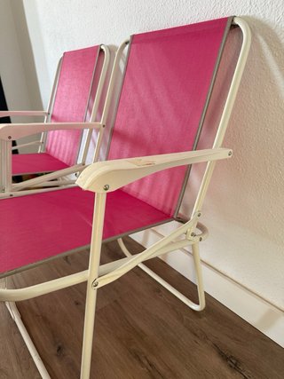Sillas de camping plegables rosas