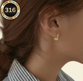 Pendientes Aro Bañados en Oro con Circonitas