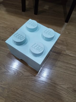 Caja Almacenamiento Pieza Lego Azul Claro