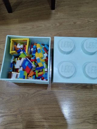 Caja Almacenamiento Pieza Lego Azul Claro