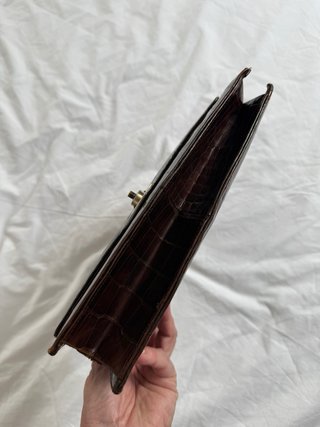 Autentico Bolso Piel Cocodrilo Años 50 Marrón