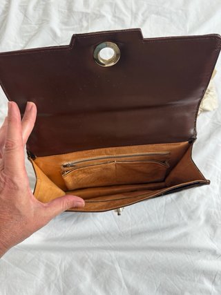 Autentico Bolso Piel Cocodrilo Años 50 Marrón