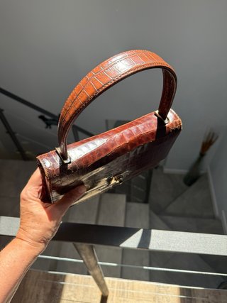 Autentico Bolso Piel Cocodrilo Años 50 Marrón