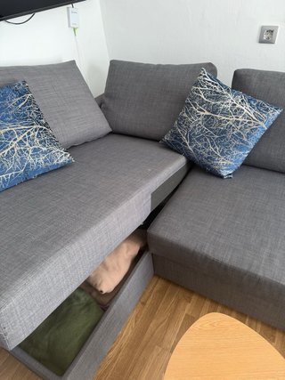 Sofá  cama Chaise Longue Ikea Gris