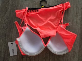 Bañador bikini naranja y rosa talla 42