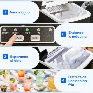 Máquina de Hielo Autolimpieza 12kg/24h