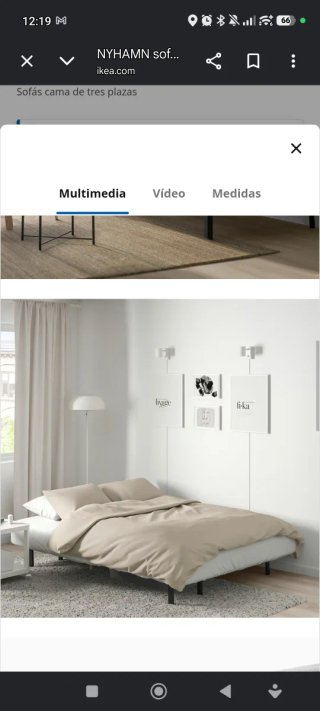 Sofá Cama Plegable Gris Ikea