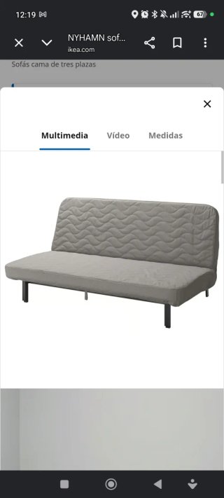 Sofá Cama Plegable Gris Ikea