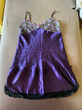 Conjunto Bata y 2 Camisones Encaje Talla M