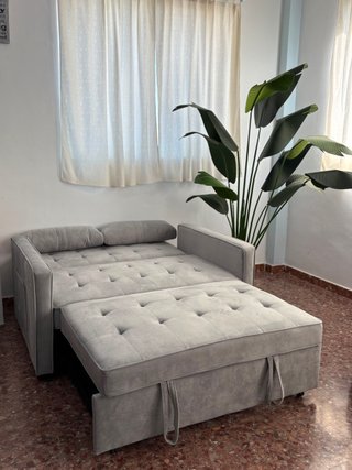 Sofá Cama Gris Práctico