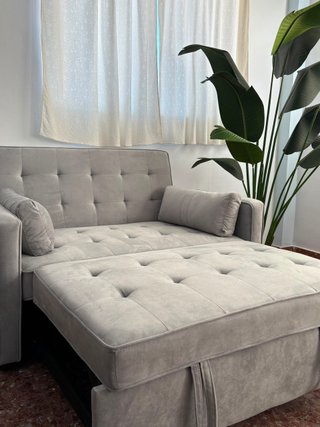 Sofá Cama Gris Práctico