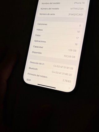 iPhone 15 Negro 128GB con bypass