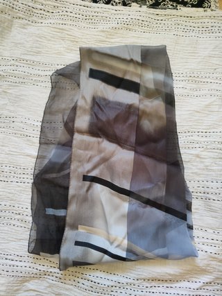 Foulard vintage gris y negro