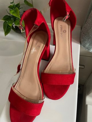 Sandalias rojas ETEREOS SHOES talla 39 tacon de 7