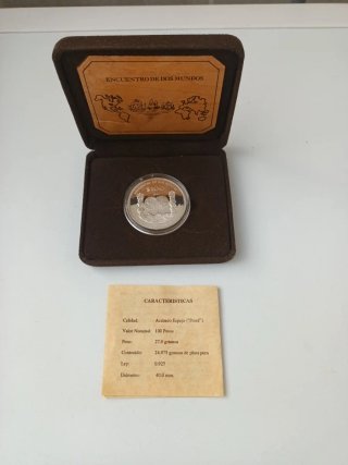 Moneda Columnario de Plata 27gr