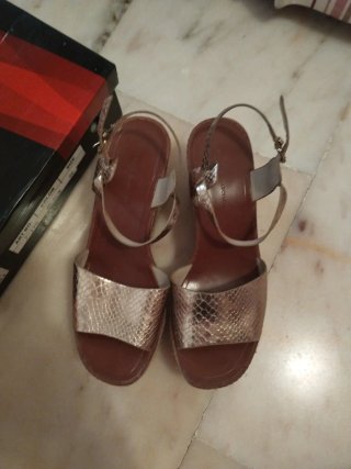 Sandalias doradas esparto talla 38