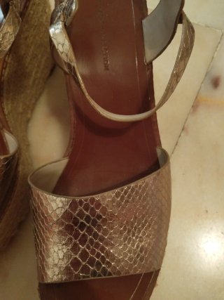 Sandalias doradas esparto talla 38